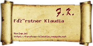 Fürstner Klaudia névjegykártya