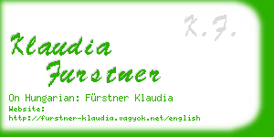 klaudia furstner business card