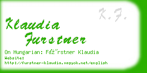 klaudia furstner business card